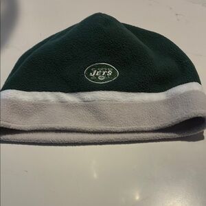 Green and White Jets Beanie